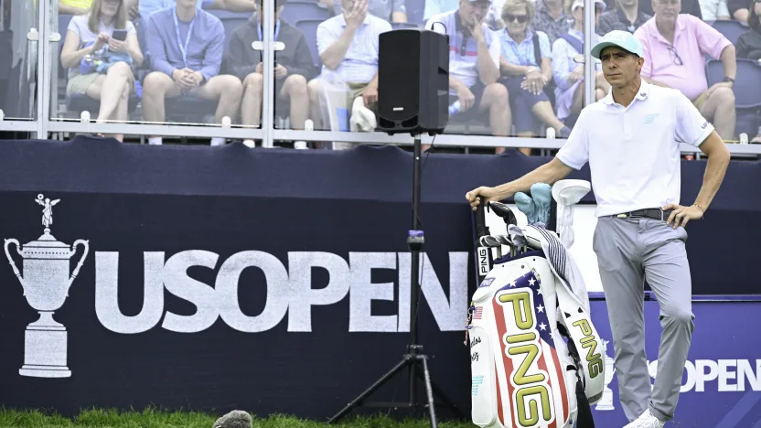 Carlos Ortiz of Torque GC on the 10th tee during the second round of the US Open at Oakmont Country Club on Friday, June 13, 2025 in Oakmont, Pennsylvania. (Photo by Charles Laberge/LIV Golf)