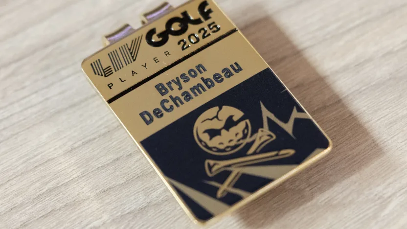 image: A general view of the money clip belonging to Captain Bryson DeChambeau of Crushers GC before the start of LIV Golf Riyadh at Riyadh Golf Club on Monday, Feb. 03, 2025 in Riyadh, Saudi Arabia. (Photo by Chris Trotman/LIV Golf)