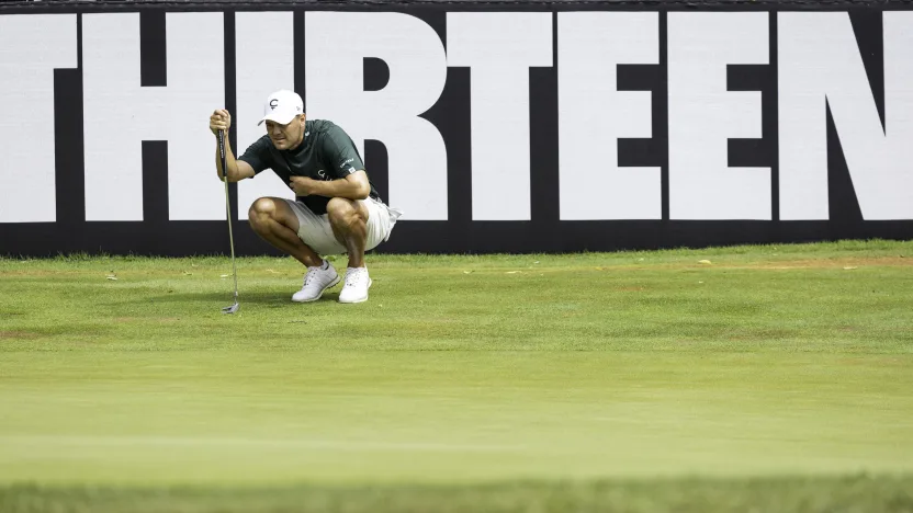 Captain Martin Kaymer of Cleeks GC reads his putt on the 11th green during the final round of LIV Golf Indianapolis at The Club at Chatham Hills on Sunday, August 17, 2025 in Westfield, Indiana. (Photo by Jon Ferrey/LIV Golf)