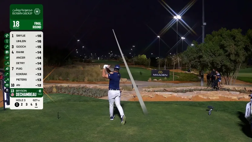 Bryson DeChambeau gets the final round underway! 