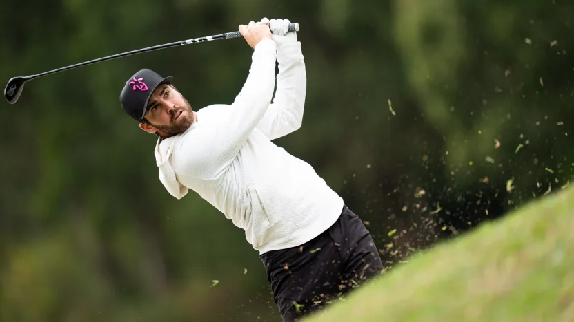 Matthew Wolff of RangeGoats GC hits his shot from the fairway on the third hole during the first round of LIV Golf Hong Kong at Hong Kong Golf Club Fanling on Friday, March 07, 2025 in Fanling, Hong Kong. (Photo by Pedro Salado/LIV Golf)