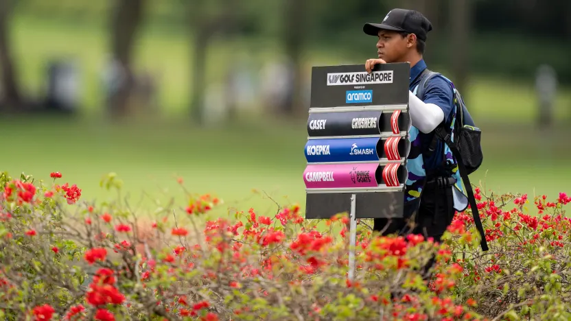 Volunteer seen during the final round of LIV Golf Singapore at Sentosa Golf Club on Sunday, March 16, 2025 in Sentosa, Singapore. (Photo by Pedro Salado/LIV Golf)