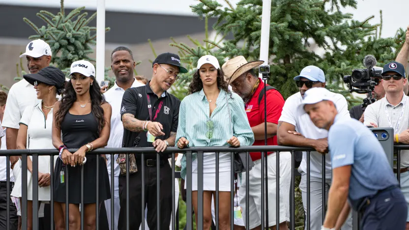 Nicole Ari Parker, Boris Kodjoe, AJ Calloway, Sarah Fontenot, American Jeweler, Ben Baller,  Nikki Blades, Jay Williams, Roland Martin attend LIV Golf Indianapolis 2025.