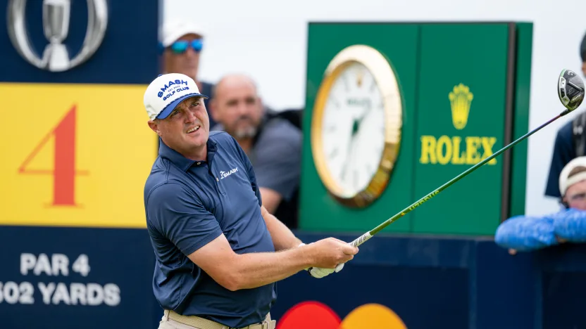Jason Kokrak of Smash GC hits his shot from the fourth tee during the third round of The Open Championship at Royal Portrush Golf Club on Saturday, July 19, 2025 in Portrush, Northern Ireland. (Photo by LIV Golf)