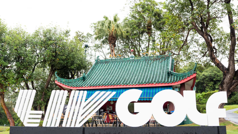 LIV Golf signage seen during the pro-am before the start of LIV Golf Hong Kong at Hong Kong Golf Club Fanling on Thursday, March 06, 2025 in Fanling, Hong Kong. (Photo by Mateo Villalba/LIV Golf)