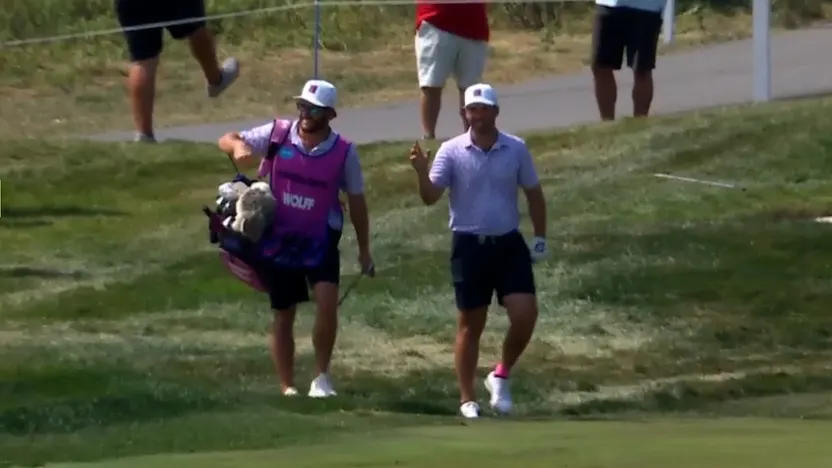 Matthew Wolff holes out for eagle on his first hole