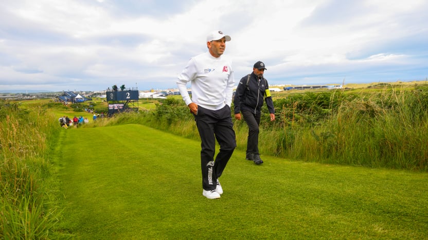 Captain Sergio Garcia of Fireballs GC walks on the third hole during the second round of The Open Championship at Royal Portrush Golf Club on Friday, July 18, 2025 in Portrush, Northern Ireland. (Photo by Chris Trotman/LIV Golf)