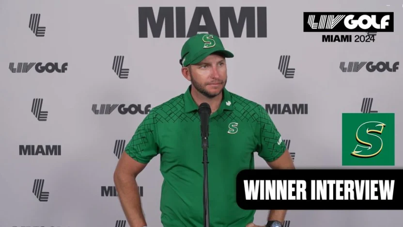 image: Winner Interview: "Louis got me right in the face" | LIV Golf Miami