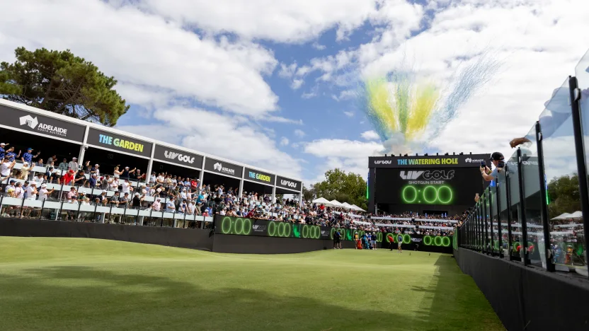 Shotgun starts on the 12th hole during the final round of LIV Golf Adelaide at Grange Golf Club on Sunday, February 16, 2025 in Adelaide, Australia. (Photo by Scott Taetsch/LIV Golf)