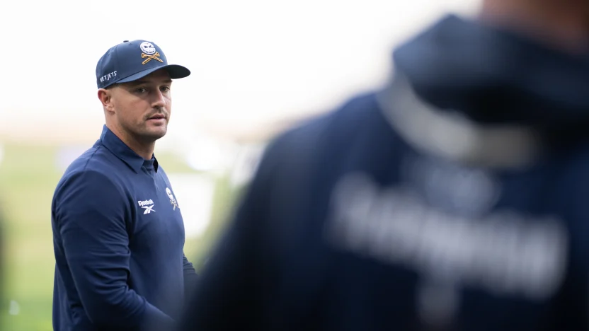 Captain Bryson DeChambeau of Crushers GC is seen on the driving range before the final round of LIV Golf Riyadh at Riyadh Golf Club on Saturday, February 08, 2025 in Riyadh, Saudi Arabia. (Photo by Matthew Harris/LIV Golf)