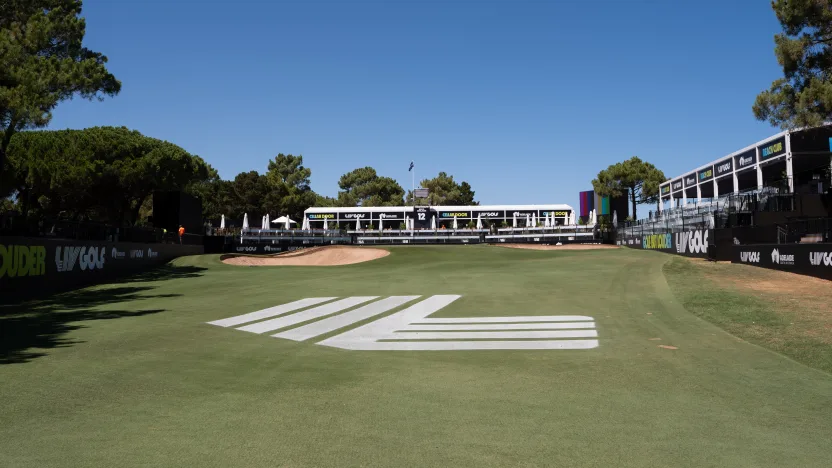 A general view of the 12th hole during the practice round before the start of LIV Golf Adelaide at Grange Golf Club on Tuesday, February 11, 2025 in Adelaide, Australia. (Photo by Pedro Salado/LIV Golf)