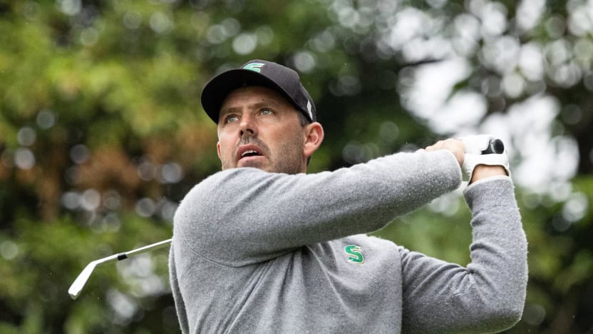 Charl Schwartzel of Stinger GC hits his shot from the fifth tee during the second round of LIV Golf Hong Kong at the Hong Kong Golf Club Fanling on Saturday, March 09, 2024 in Fanling, Hong Kong. (Photo by Doug DeFelice/LIV Golf)