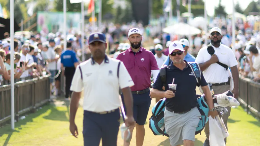 Captain Jon Rahm of Legion XIII is seen before the second round of LIV Golf Indianapolis at The Club at Chatham Hills on Saturday, August 16, 2025 in Westfield, Indiana. (Photo by Jon Ferrey/LIV Golf)