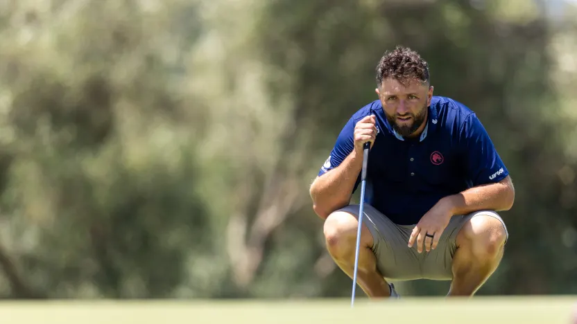Captain Jon Rahm of Legion XIII putts on the 12th green during the practice round before the start of LIV Golf Andalucía at Real Club Valderrama on Tuesday, July 08, 2025 in San Roque, Spain. (Photo by Chris Trotman/LIV Golf)