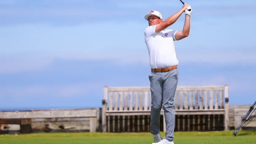Captain Cameron Smith of Ripper GC hits his shot from the sixth tee during the second round of The Open Championship at Royal Portrush Golf Club on Friday, July 18, 2025 in Portrush, Northern Ireland. (Photo by Chris Trotman/LIV Golf)