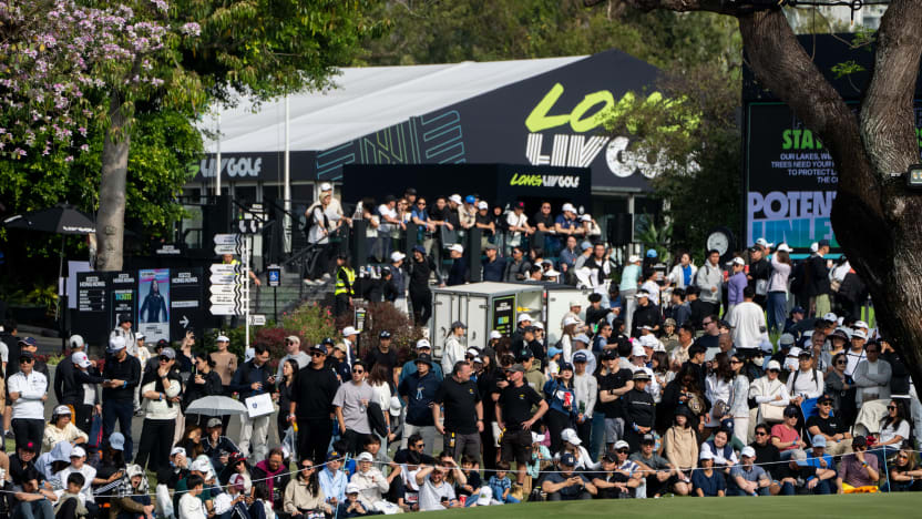 Fans seen during the second round of LIV Golf Hong Kong at Hong Kong Golf Club Fanling on Saturday, March 08, 2025 in Fanling, Hong Kong. (Photo by Mike Stobe/LIV Golf)