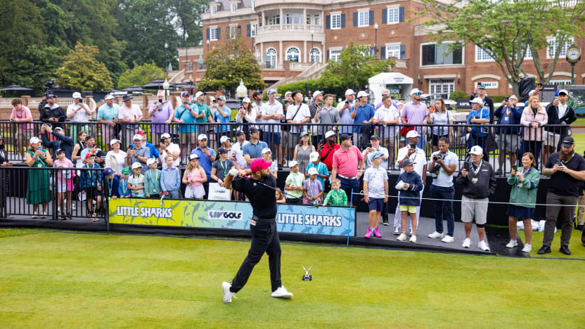 Captain Jon Rahm of Legion XIII hits his shot from the first tee during the final round of LIV Golf Virginia at Robert Trent Jones Golf Club on Sunday, June 08, 2025 in Gainesville, Virginia. (Photo by Chris Trotman/LIV Golf)

4 tags