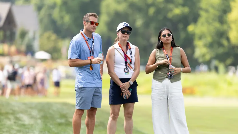 Natalie Coughlin attend LIV Golf Indianapolis 2025. 