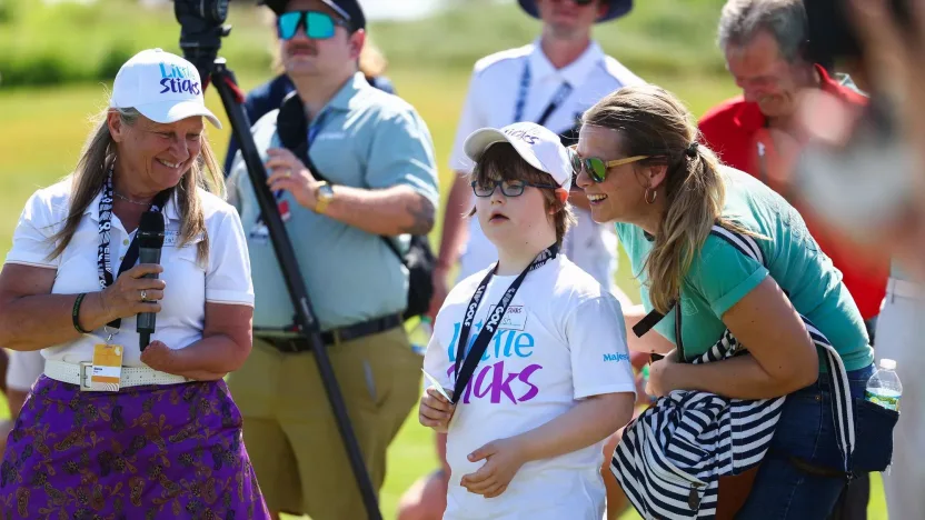 Attendees during the Little Sticks Youth Clinic ahead of LIV Golf Orlando at Orange County National on Thursday, Mar. 30, 2023 in Winter Garden, Florida. (Photo by Doug DeFelice/LIV Golf)