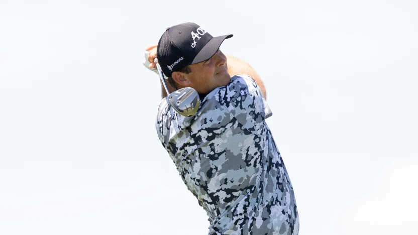 Patrick Reed of 4Aces GC hits his shot from the third tee during the second round of LIV Golf Dallas at Maridoe Golf Club on Saturday, June 28, 2025 in Carrollton, Texas. (Photo by Jon Ferrey/LIV Golf)