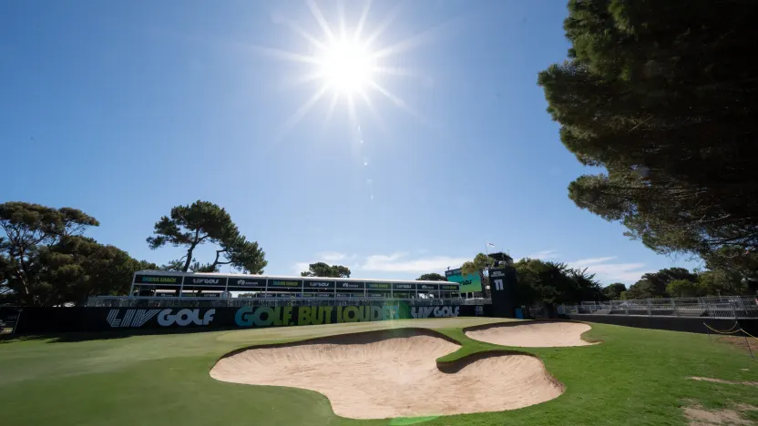 A general view of the Shark Shack during the practice round before the start of LIV Golf Adelaide at Grange Golf Club on Tuesday, February 11, 2025 in Adelaide, Australia. (Photo by Pedro Salado/LIV Golf)