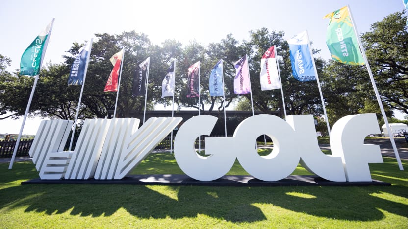 LIV signage is seen during the practice round before the start of LIV Golf Dallas at Maridoe Golf Club on Tuesday, June 24, 2025 in Carrollton, Texas. (Photo by Chris Trotman/LIV Golf)