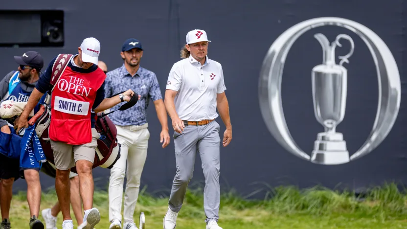 Captain Cameron Smith of Ripper GC walks off the first tee during the second round of The Open Championship at Royal Portrush Golf Club on Friday, July 18, 2025 in Portrush, Northern Ireland. (Photo by LIV Golf)