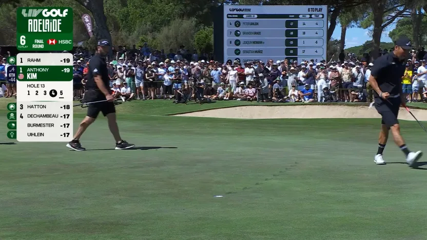 Anthony Kim takes the solo lead on 13!