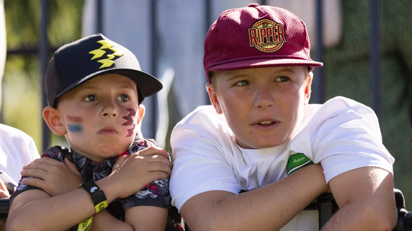 Young Ripper GC fans seen during the first round of LIV Golf Adelaide at Grange Golf Club on Friday, February 14, 2025 in Adelaide, Australia. (Photo by Jon Ferrey/LIV Golf)