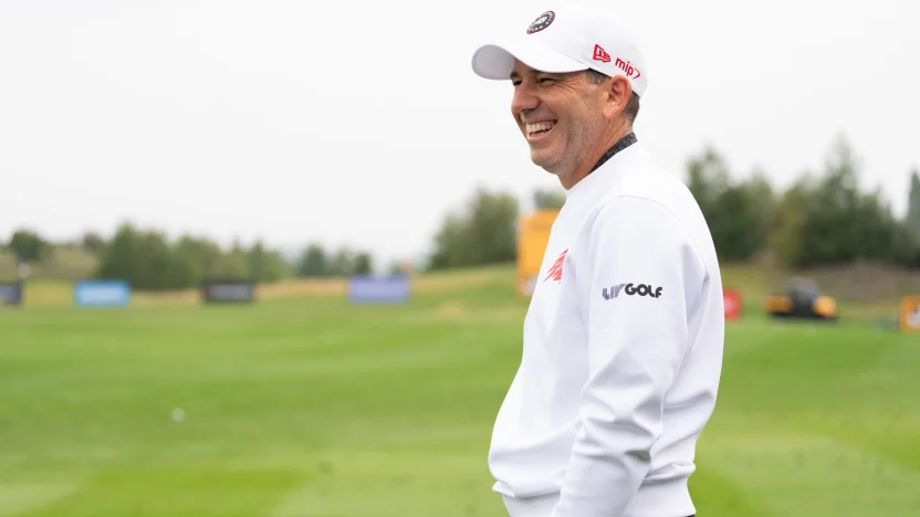 Captain Sergio Garcia of Fireballs GC is seen during the practice round before the start of LIV Golf United Kingdom at JCB Golf & Country Club on Wednesday, July 23, 2025 in Rocester, England. (Photo by Pedro Salado/LIV Golf)
