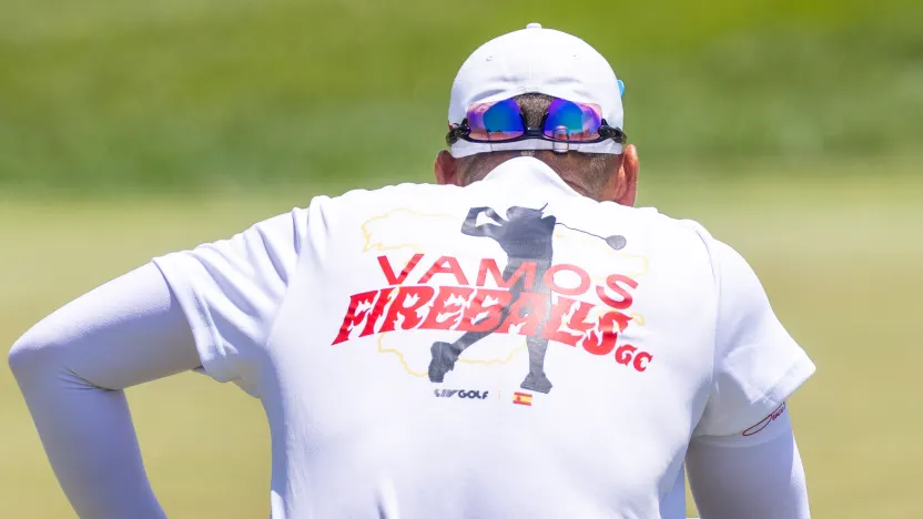 Captain Sergio Garcia of Fireballs GC putts on the 16th green during the practice round before the start of LIV Golf Andalucía at Real Club Valderrama on Tuesday, July 08, 2025 in San Roque, Spain. (Photo by Chris Trotman/LIV Golf)