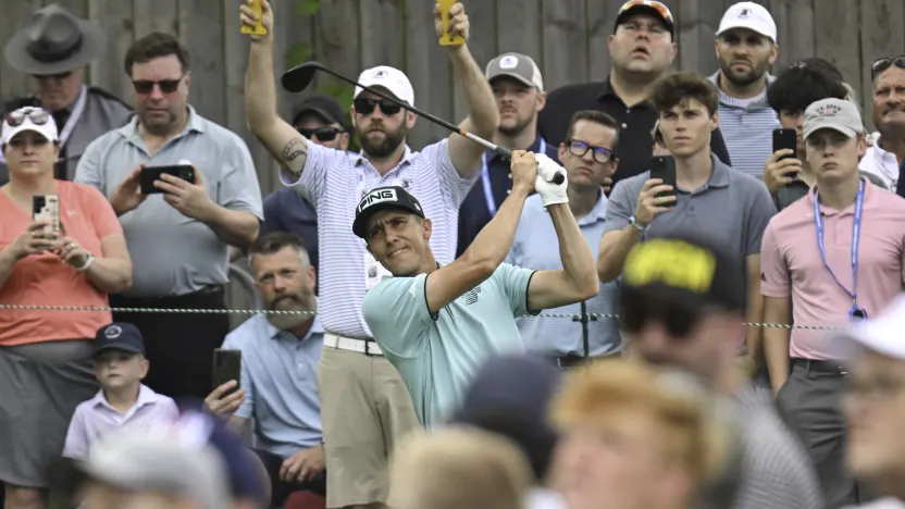 Carlos Ortiz of Torque GC hits his shot from the second tee during the final round of the US Open at Oakmont Country Club on Sunday, June 15, 2025 in Oakmont, Pennsylvania. (Photo by Charles Laberge/LIV Golf)
