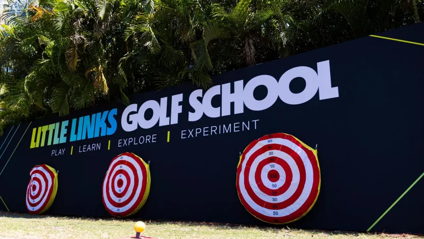 The Little Links Golf School at the Fan Village during the first round of LIV Golf Miami at the Trump National Doral on Friday, April 05, 2024 in Miami, Florida. (Photo by Scott Taetsch/LIV Golf)