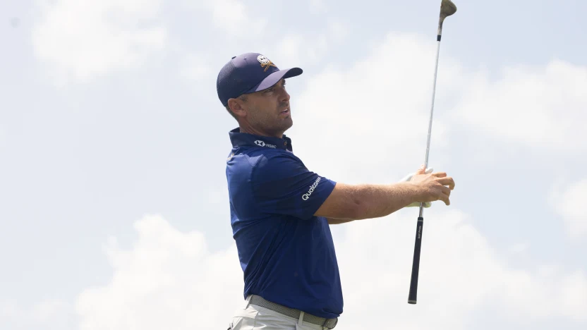 Charles Howell III of Crushers GC hits his shot from the 13th tee during the first round of LIV Golf Chicago at Bolingbrook Golf Club on Friday, August 08, 2025 in Bolingbrook, Illinois. (Photo by LIV Golf)