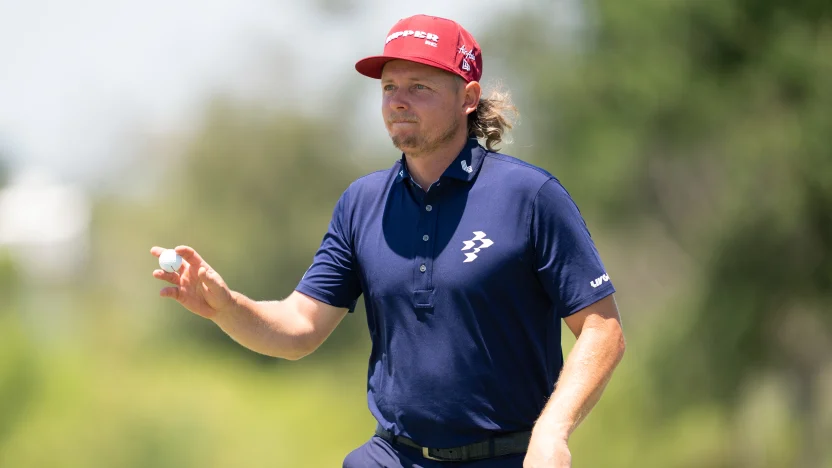 Captain Cameron Smith of Ripper GC waves after making his putt on the 11th green during the second round of LIV Golf Dallas at Maridoe Golf Club on Saturday, June 28, 2025 in Carrollton, Texas. (Photo by Mateo Villalba/LIV Golf)