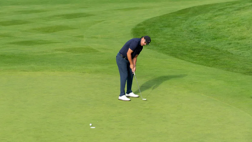 image: Phil Mickelson on the putting green