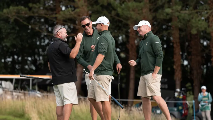 Cleeks GC team seen during the Caddie Tournament before the start of LIV Golf United Kingdom at JCB Golf & Country Club on Wednesday, July 23, 2025 in Rocester, England. (Photo by Mateo Villalba/LIV Golf)