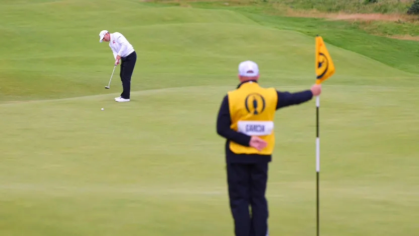 Captain Sergio Garcia of Fireballs GC putts on the second green during the second round of The Open Championship at Royal Portrush Golf Club on Friday, July 18, 2025 in Portrush, Northern Ireland. (Photo by Chris Trotman/LIV Golf)