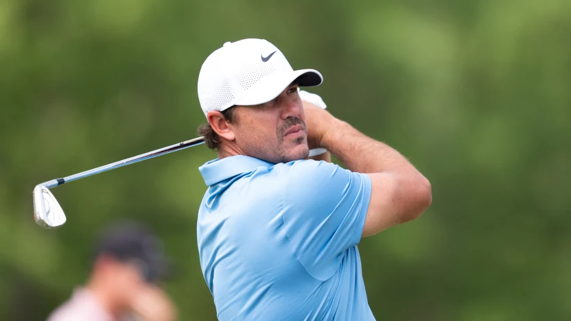 Captain Brooks Koepka of Smash GC hits his shot on the driving range during the first round of LIV Golf Virginia at Robert Trent Jones Golf Club on Friday, June 06, 2025 in Gainesville, Virginia. (Photo by Mateo Villalba/LIV Golf)