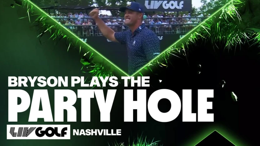 image: WATCH: BRYSON FIRES UP PARTY HOLE FANS WITH RD. 1 BIRDIE