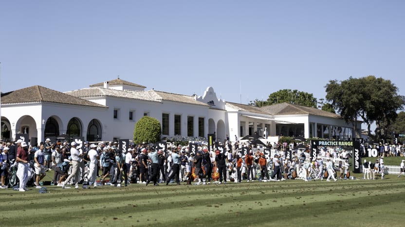 General view of the driving range during the final round of LIV Golf Andalucía at Real Club Valderrama on Sunday, July 13, 2025 in San Roque, Spain. (Photo by Mateo Villalba/LIV Golf)