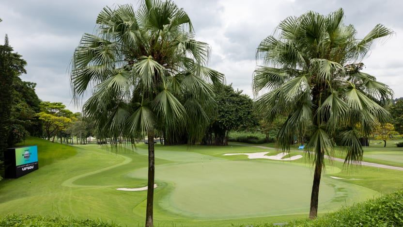 An overview of the first hole during the practice round before the start of LIV Golf Singapore at Sentosa Golf Club on Tuesday, March 11, 2025 in Sentosa, Singapore. (Photo by Chris Trotman/LIV Golf)