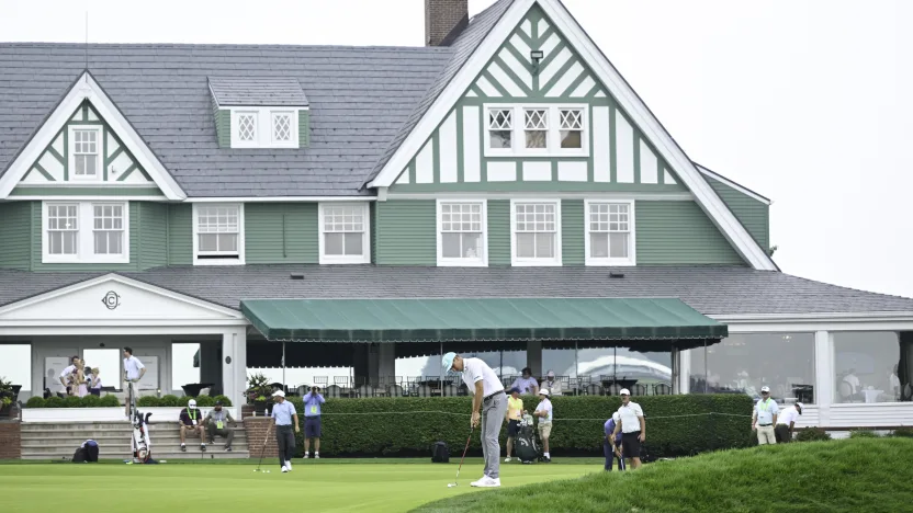 Carlos Ortiz of Torque GC makes his putt on the ninth green during the second round of the US Open at Oakmont Country Club on Friday, June 13, 2025 in Oakmont, Pennsylvania. (Photo by Charles Laberge/LIV Golf)