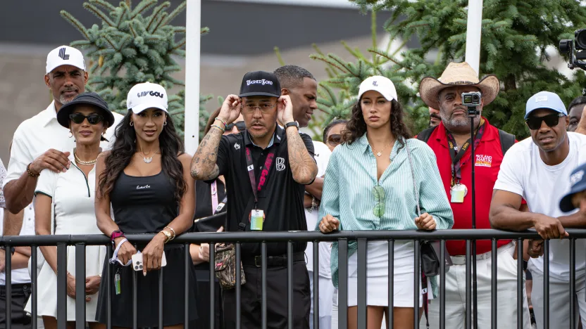 Nicole Ari Parker, Boris Kodjoe, AJ Calloway, Sarah Fontenot, American Jeweler, Ben Baller,  Nikki Blades, Jay Williams, Roland Martin attend LIV Golf Indianapolis 2025.