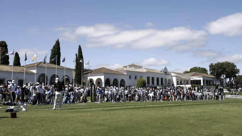 General view of the driving range during the first round of LIV Golf Andalucía at Real Club Valderrama on Friday, July 11, 2025 in San Roque, Spain. (Photo by Mateo Villalba/LIV Golf)