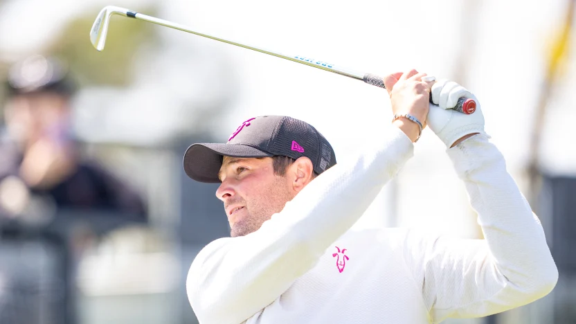 Peter Uihlein of RangeGoats GC hits his shot from the 17th tee during the final round of LIV Golf Korea at Jack Nicklaus Golf Club on Sunday, May 04, 2025 in Incheon, South Korea. (Photo by Mateo Villalba/LIV Golf)