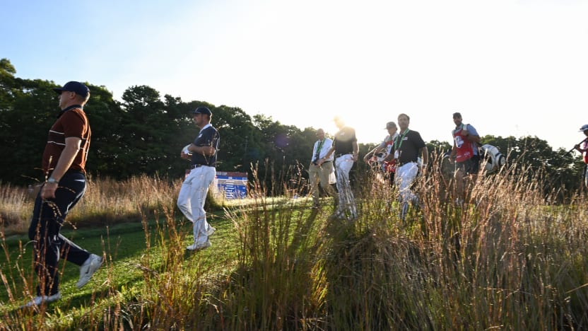 Bryson DeChambeau of Team USA is seen during the morning foursomes of the Ryder Cup at Bethpage Black Golf Course on Saturday, September 27, 2025 in Farmingdale, New York. (Photo by Charles Laberge/LIV Golf)