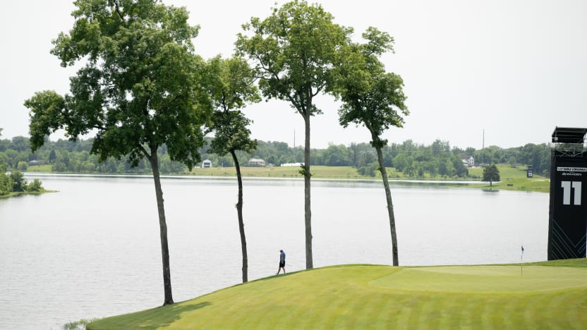 Captain Dustin Johnson of 4Aces GC seen on on the 11th hole during the practice round before the start of LIV Golf Virginia at Robert Trent Jones Golf Club on Tuesday, June 03, 2025 in Gainesville, Virginia. (Photo by Charles Laberge/LIV Golf)