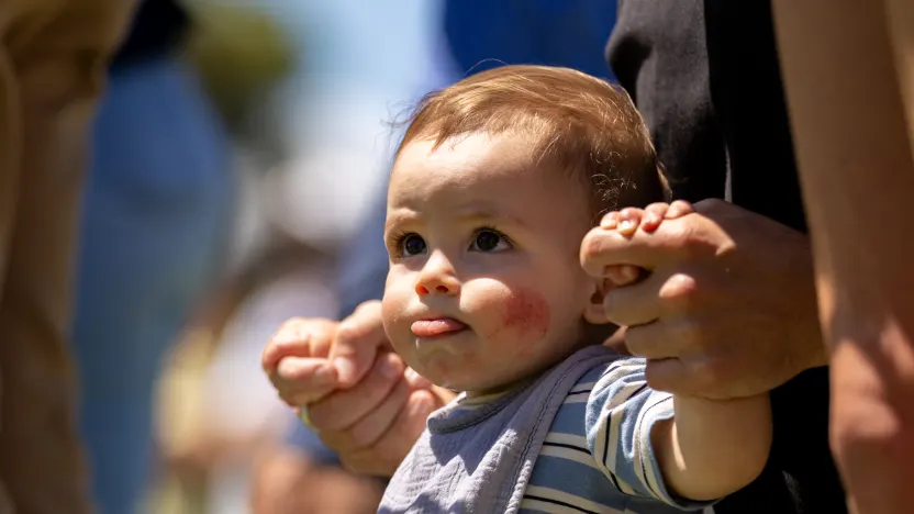 A young fan during the first round of LIV Golf Adelaide at Grange Golf Club on Friday, February 14, 2025 in Adelaide, Australia. (Photo by Scott Taetsch/LIV Golf)