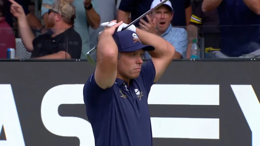 Paul Casey nearly sinks it!